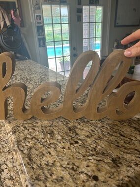 Hobby Lobby Wooden "hello" Script Wall Word in Brown solid wood